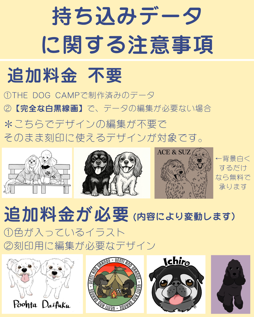 【持ち込みアイテム】に愛犬オリジナルデザインを刻印